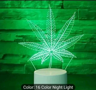 Green leaf 3D multicolored light with remote control