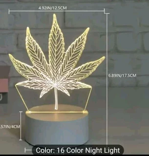 Green leaf 3D multicolored light with remote control