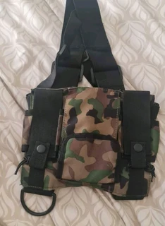hip-hop camo and black chest rigs