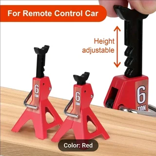 Simulation  jack for Rc  cars  3 ton height adjustable  sold as a set in red