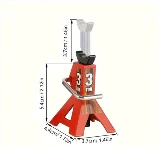 Simulation  jack for Rc  cars  3 ton height adjustable  sold as a set in red