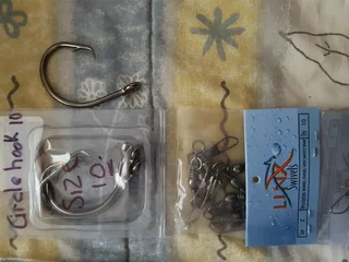 Fishing hooks and Swivels