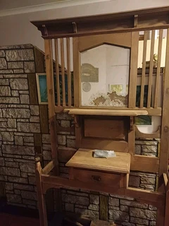 Oak coat and hat stand antique