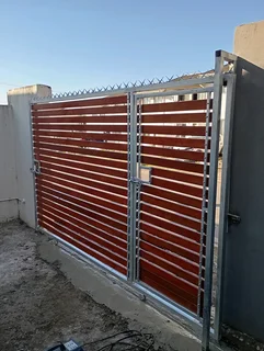 Galvanised driveway gates balustrade