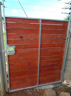 Galvanised gates balau wood gates