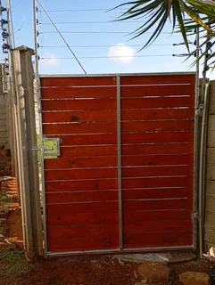 Galvanised gates balau wood gates