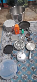 Pots, pans and various kitchen items bundle