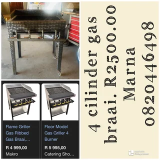 4 Cilinder Gas Braai