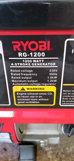 Generator Ryobi 1200 watt 4 stroke for R1800 cash