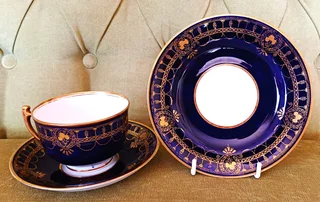 Vintage Tea Sets in Imbuia Display Cabinet