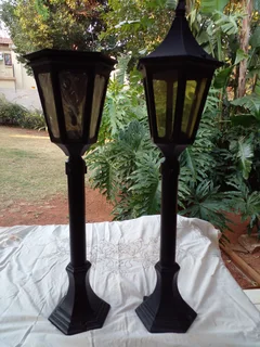 2 X Pedestal Garden Lamps
