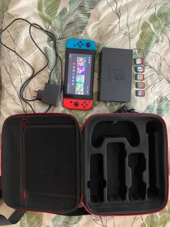 Nintendo Switch &#43; 5 Games and Carry Case