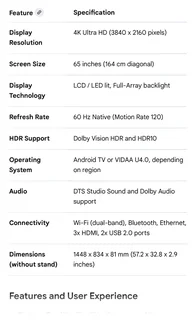 HISENSE 65&#34; SMART UHD LED TV