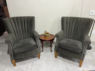 Velvet Wingback ArmChairs