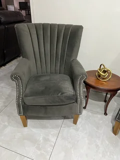 Velvet Wingback ArmChairs