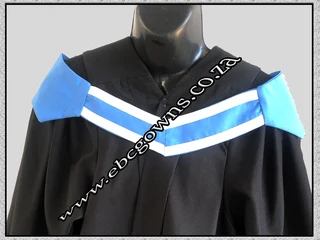 Academic graduation gowns, belts and caps for hire and sale in Benoni CBD.