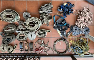 Ratchet straps, Stainless steel cables, Ropes