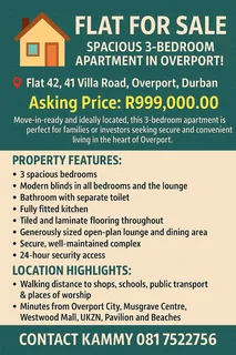 3 Bedroom Flat for Sale in Overport