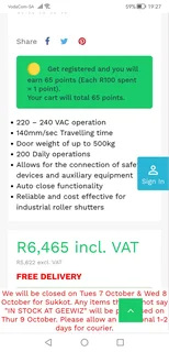 Centurion Motor  RS05DC Roller shutter Garage Door