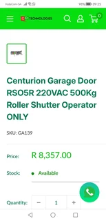 Garage door Centurion motor