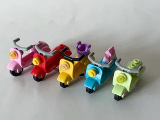 Lot no. 2 of five LEGO compatible scooters