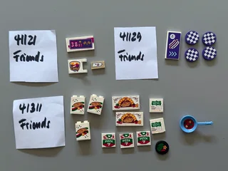 Decorated LEGO Friends parts (sold individually)