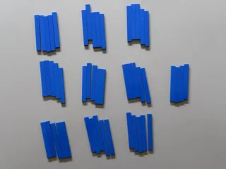 Lot of blue coloured LEGO tiles