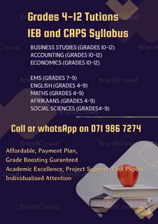 Expert and Affordable Online grades 4-12 tuition for CAPS and IEB syllabus