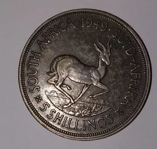 1949 South African Five Shilling Coin