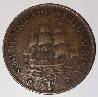 1949 South African Five Shilling Coin