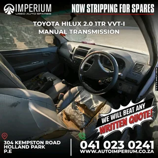 STRIPPING FOR SPARES I TOYOTA HILUX 2.0 1TR VVT-I MANUAL TRANSMISSION