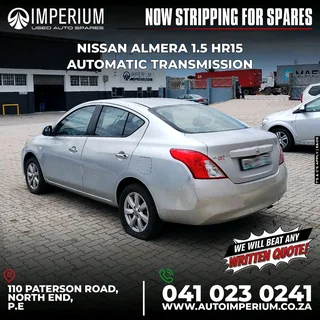 STRIPPING FOR SPARES I NISSAN ALMERA 1.5 HR15 AUTOMATIC TRANSMISSION