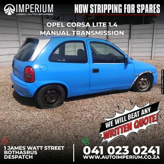 STRIPPING FOR SPARES I OPEL CORSA LITE 1.4 MANUAL TRANSMISSION