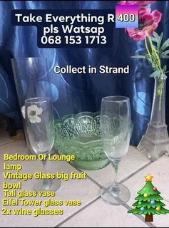 Crockery and lamp R400