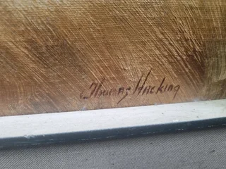 Framed oil painting by thomas hacking