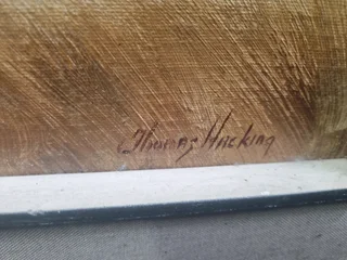 Framed oil painting by thomas hacking