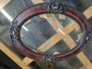 Vintage oval frame with glass Size 63x48cm