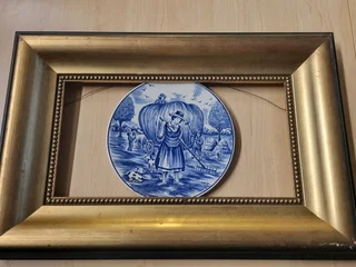Delfts blauw blue plate with frame
