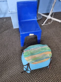 Plastic kids chair and stool