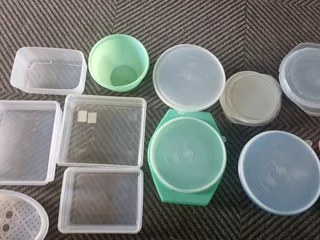 Plastic old mix containers