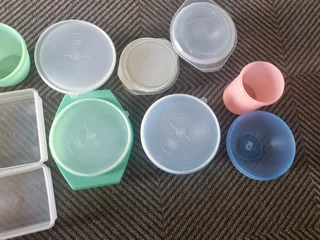 Plastic old mix containers
