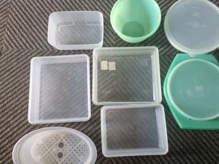 Plastic old mix containers