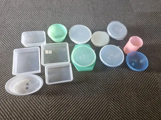 Plastic old mix containers