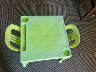 Kids plastic old table chairs