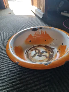 Enamel basin and jug