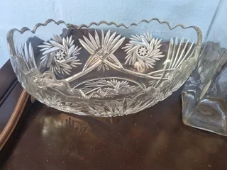 Glass vase and candy bowl