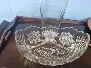 Glass vase and candy bowl