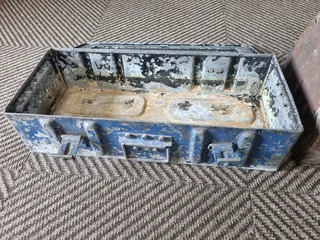 Old metal and wooden tool box