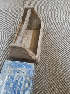 Old metal and wooden tool box