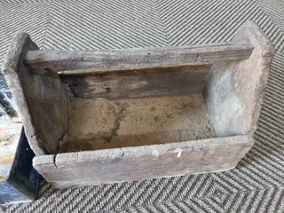 Old metal and wooden tool box